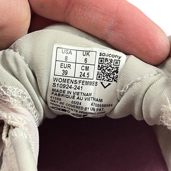 Saucony Ride 17 Womens Size 8 Running Shoes Cream Pink Athletic Sneakers PWRRUN+ - Picture 7 of 7